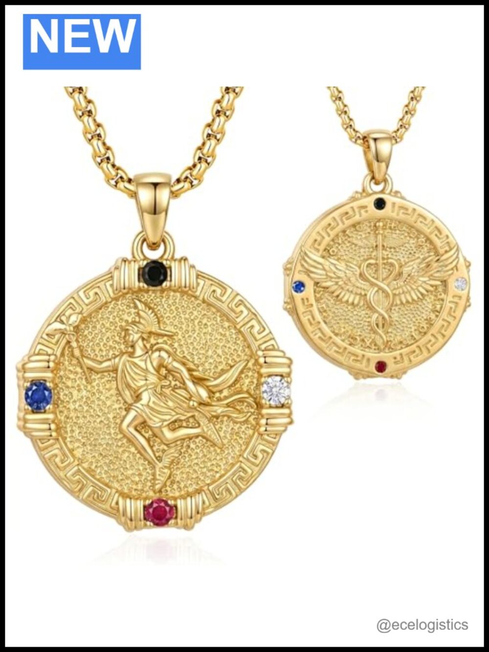 925 Sterling Silver 18K Gold Plated St Benedict Medal Necklace Catholic Pendant